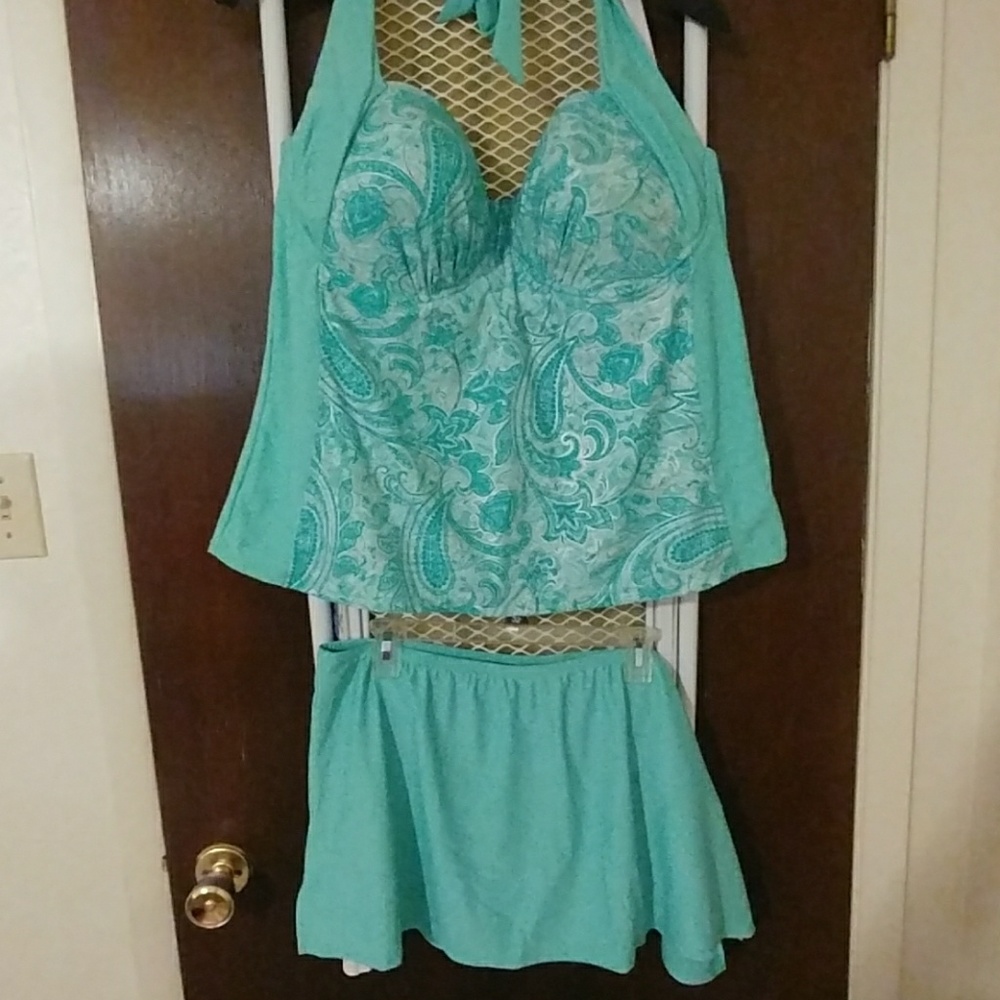 Mint plus size Tankini